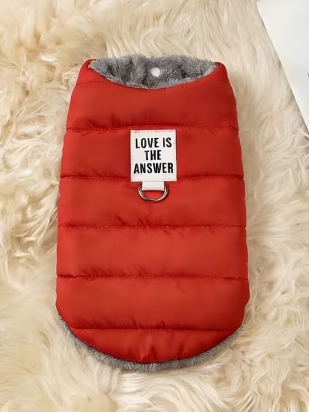 ✨ "Love Is The Answer" Red Puffer Pet Vest / Coat - Size Small (NWT) ✨LAST ONE! - Picture 4 of 7